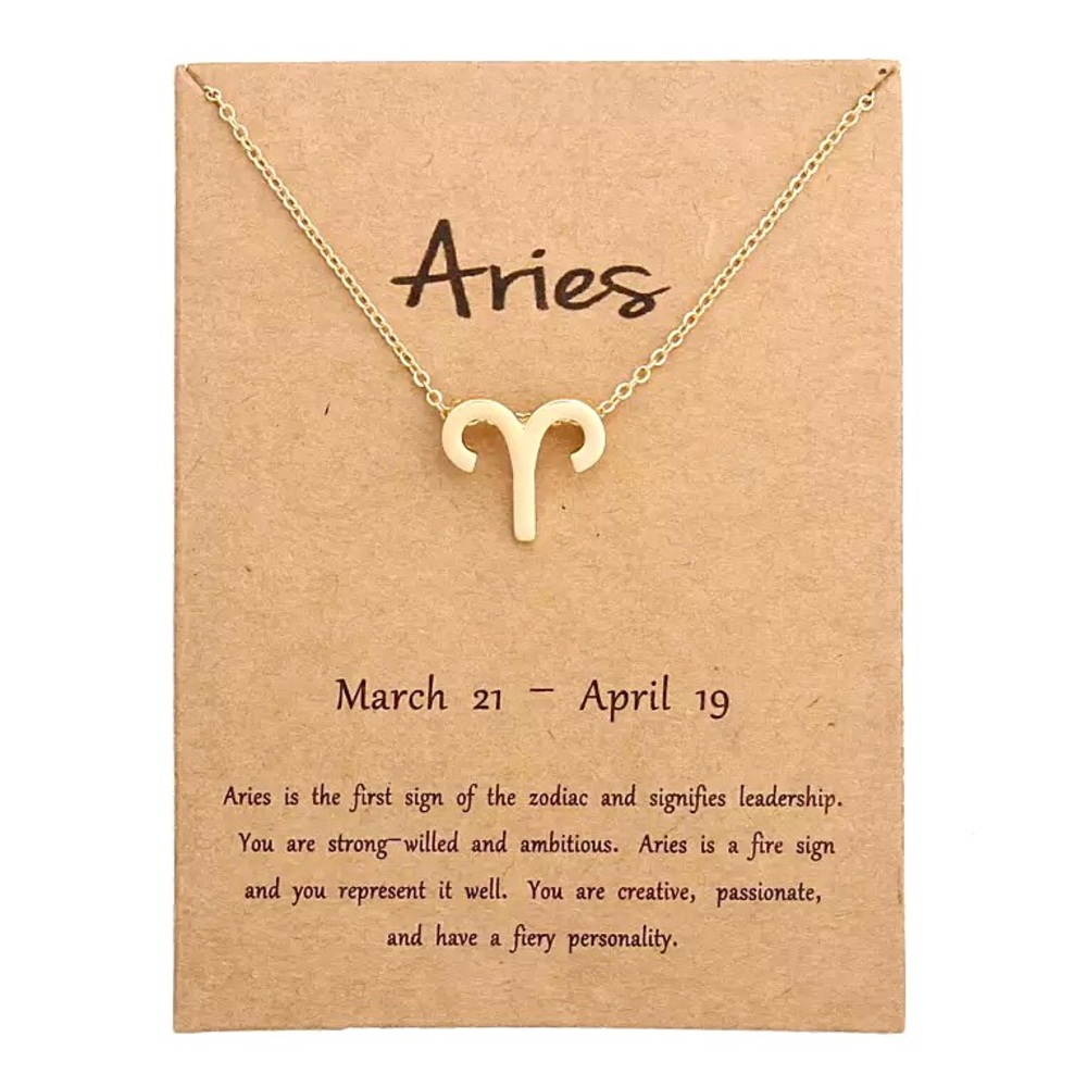 Aries Zodiac Astrology Minimalist Charm Necklace